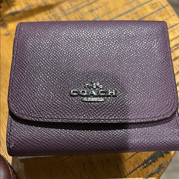 Coach Leather Wallet in Deep Purple - Picture 1 of 12
